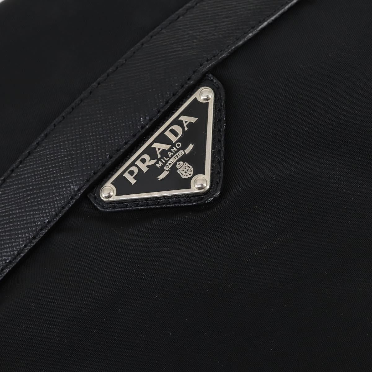 Prada Double Pocket Shoulder Bag Tessuto Black Nylon Shoulder Bag Bag