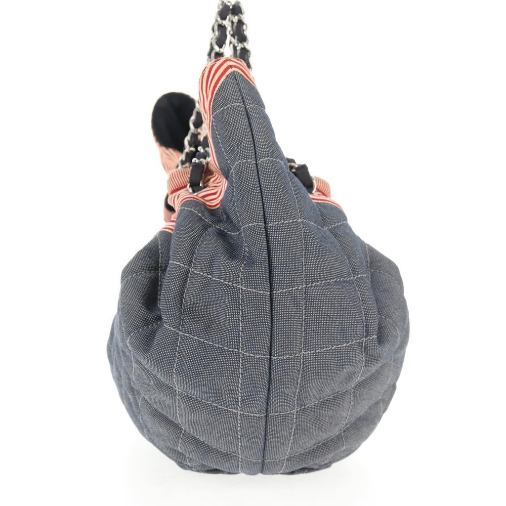 Chanel Stretch Spirit Cabas Quilted Denim Blue Denim_Jeans Bag