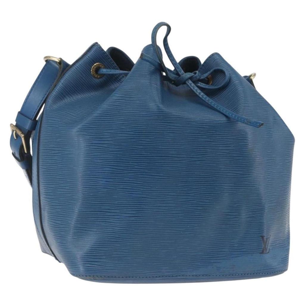 Louis Vuitton Petit Noe Handbag Epi Leather Blue Leather Shoulder Bag