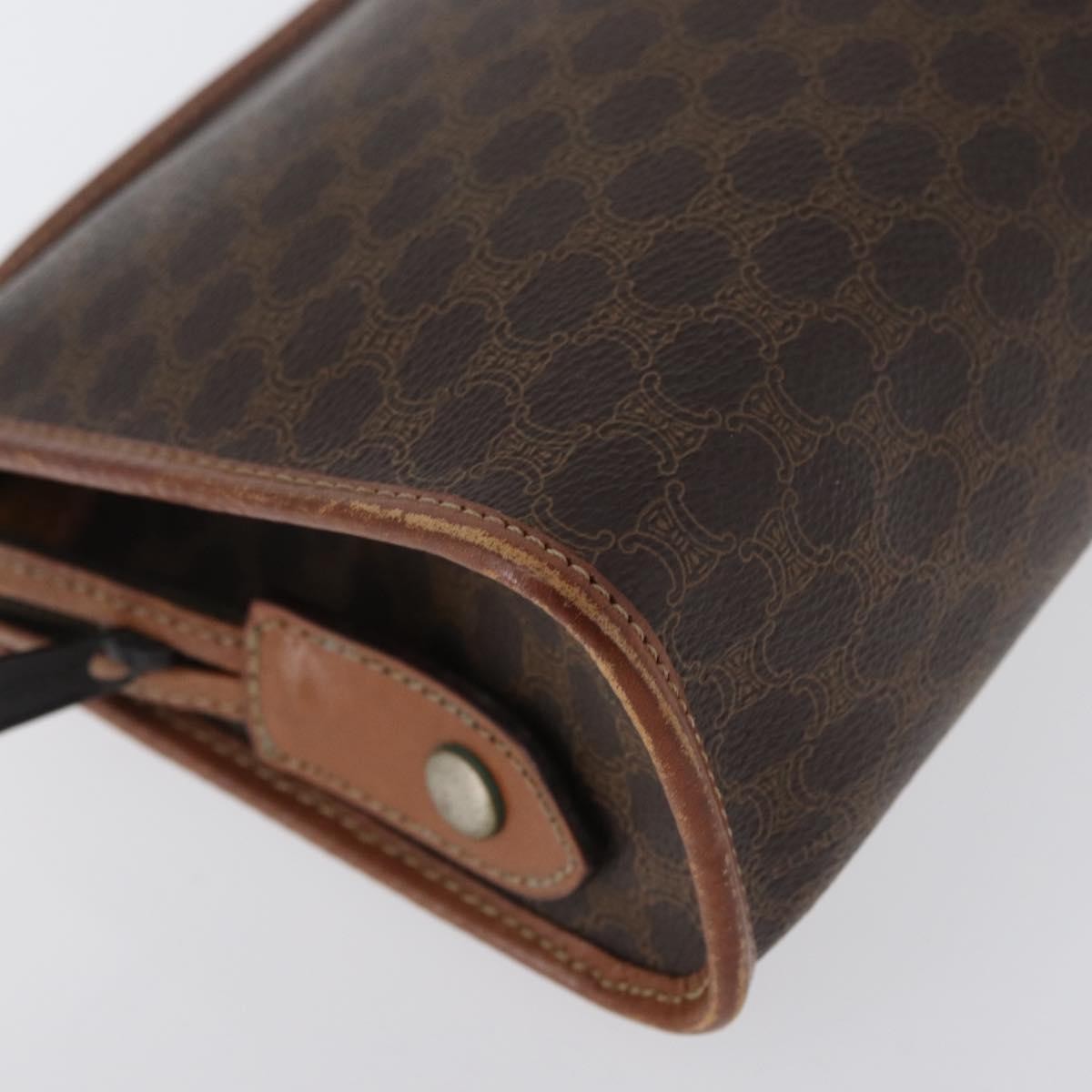 Celine Macadam Pochette Canvas And Leather Brown Canvas Clutche & Pouche Bag