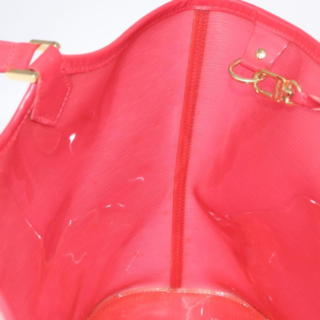 Louis Vuitton Plage Lagoon Bay Handbag Vinyl Epi Leather Red Plastic Tote Bag
