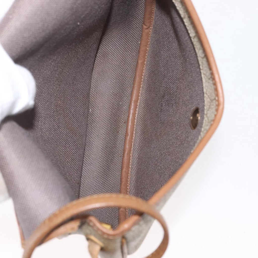 Christian Dior Vintage Honeycomb Flap Crossbody Bag Canvas And Leather Beige Canvas Shoulder Bag Bag (Pre-Owned)
