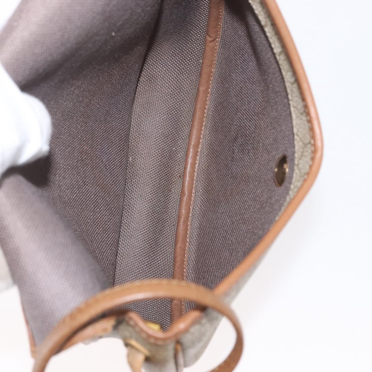 Christian Dior Vintage Honeycomb Flap Crossbody Bag Canvas And Leather Beige Canvas Shoulder Bag Bag (Pre-Owned)
