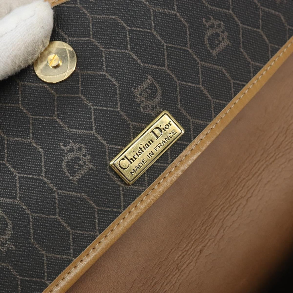 Christian Dior Vintage Honeycomb Shoulder Bag Canvas Black Canvas Shoulder Bag Bag (Pre-Owned)