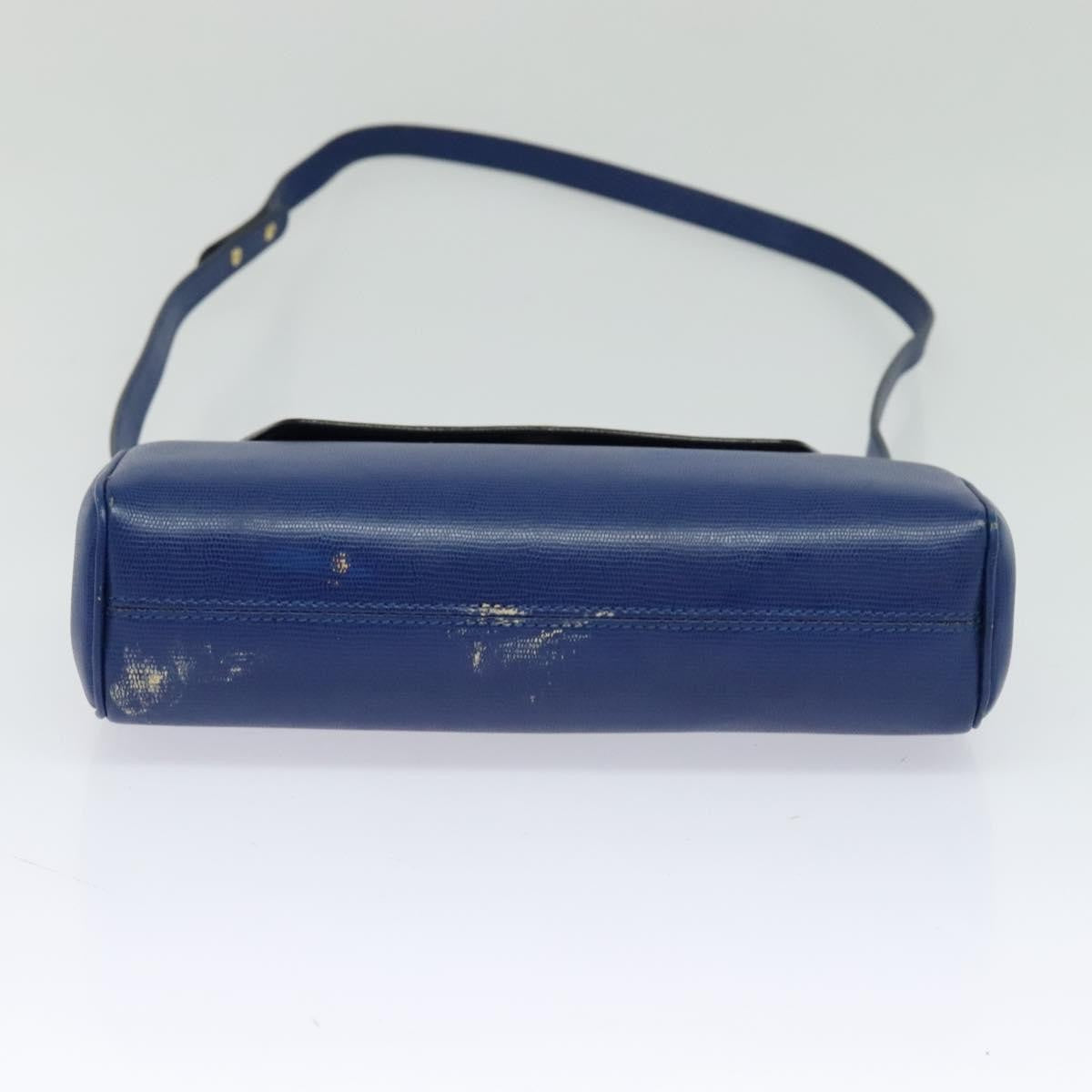 Celine Vintage Circle Logo Crossbody Bag Leather Blue Leather Shoulder Bag Bag