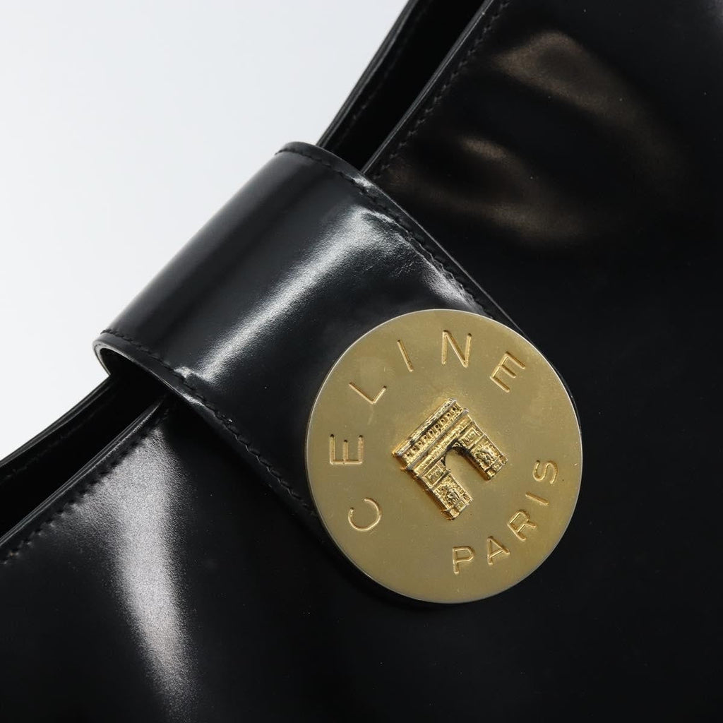 Celine Handbag Patent Leather Black Patent_Leather Shoulder Bag Bag