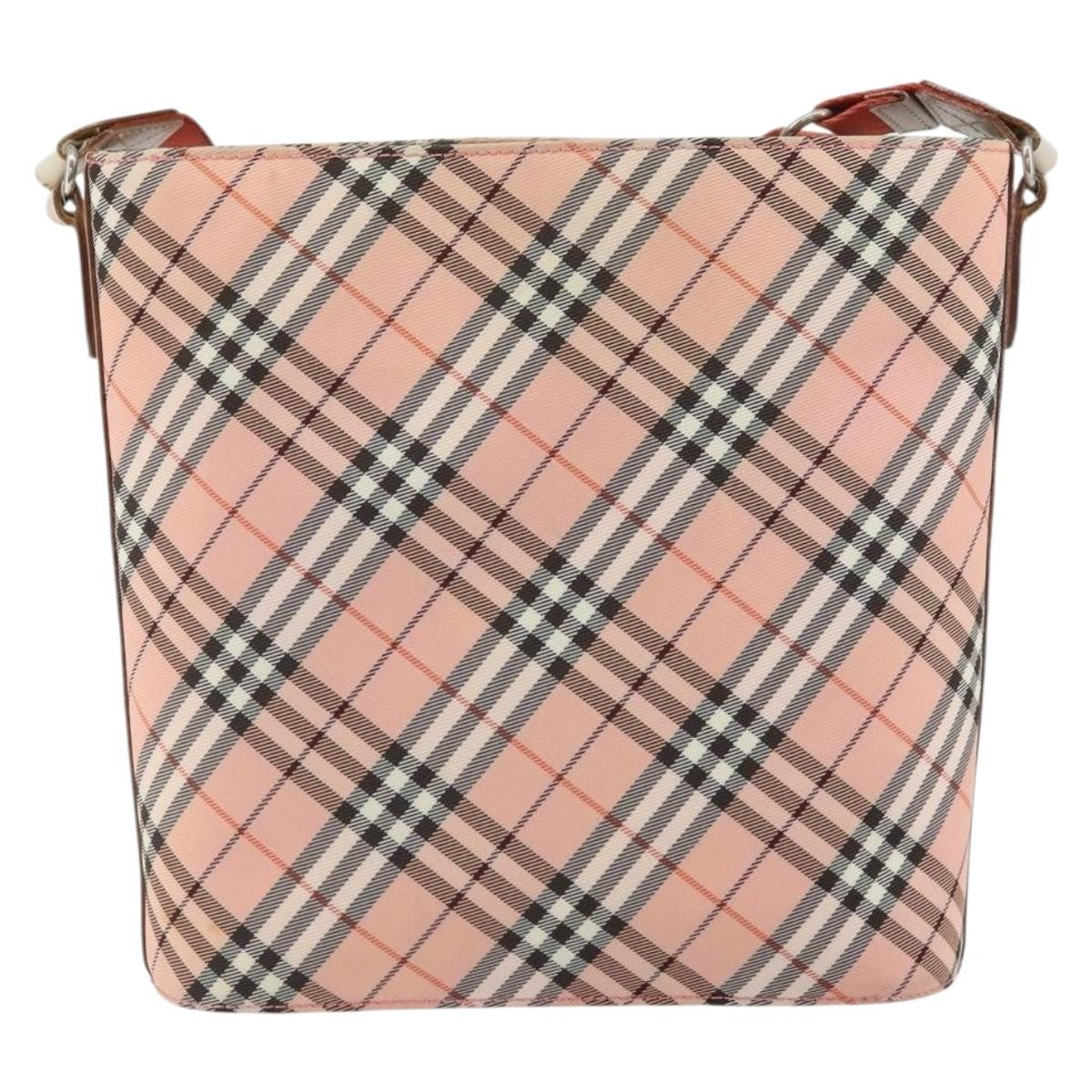 Burberry Nova Check Shoulder Bag Canvas Pink Canvas Shoulder Bag