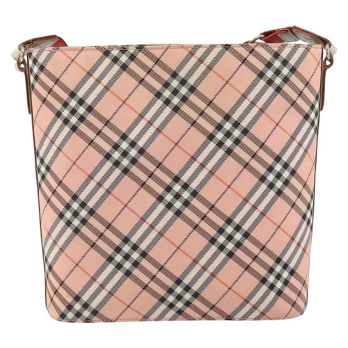 Burberry Nova Check Shoulder Bag Canvas Pink Canvas Shoulder Bag