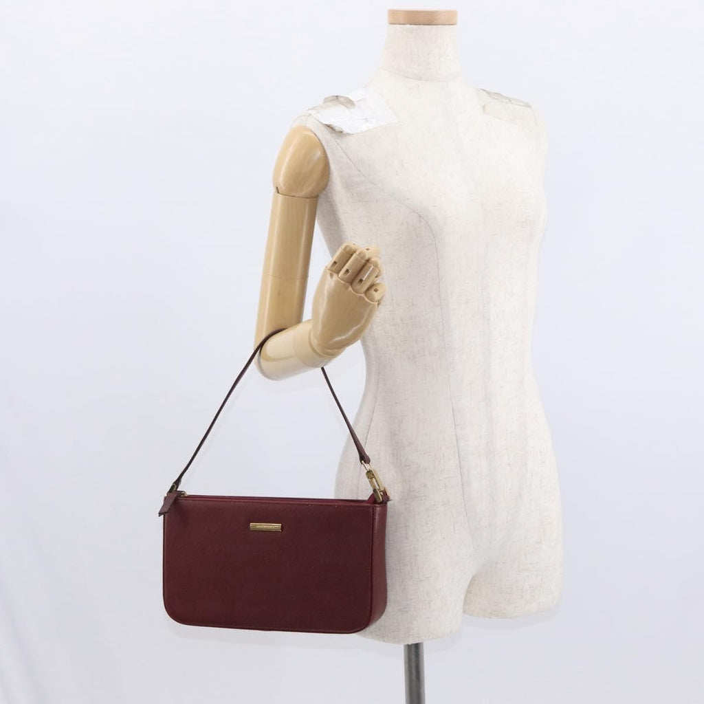 Burberry Vintage Shoulder Bag Leather Burgundy Leather Shoulder Bag