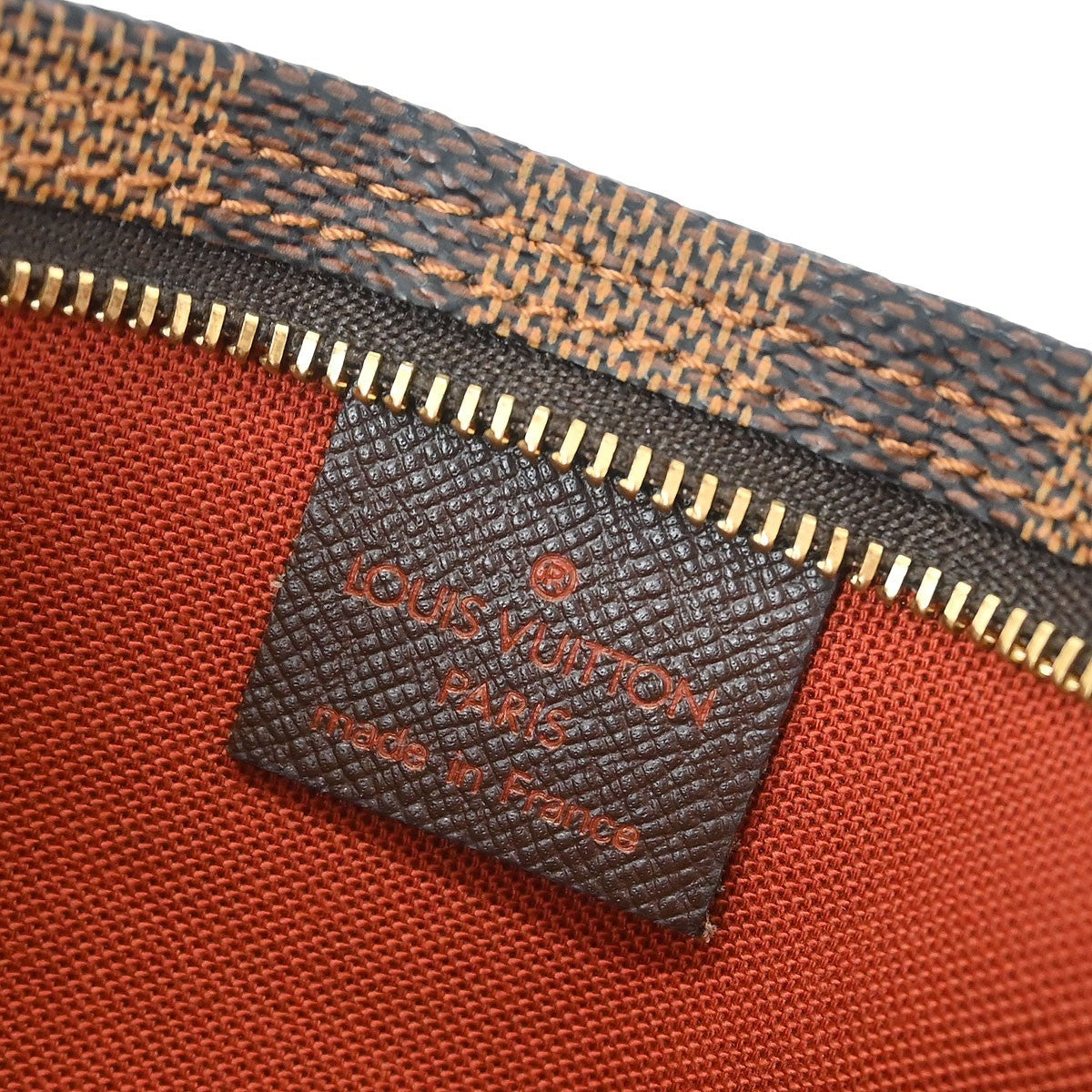 Louis Vuitton Trousse Make Up Bag Damier Canvas Brown Canvas Handbag