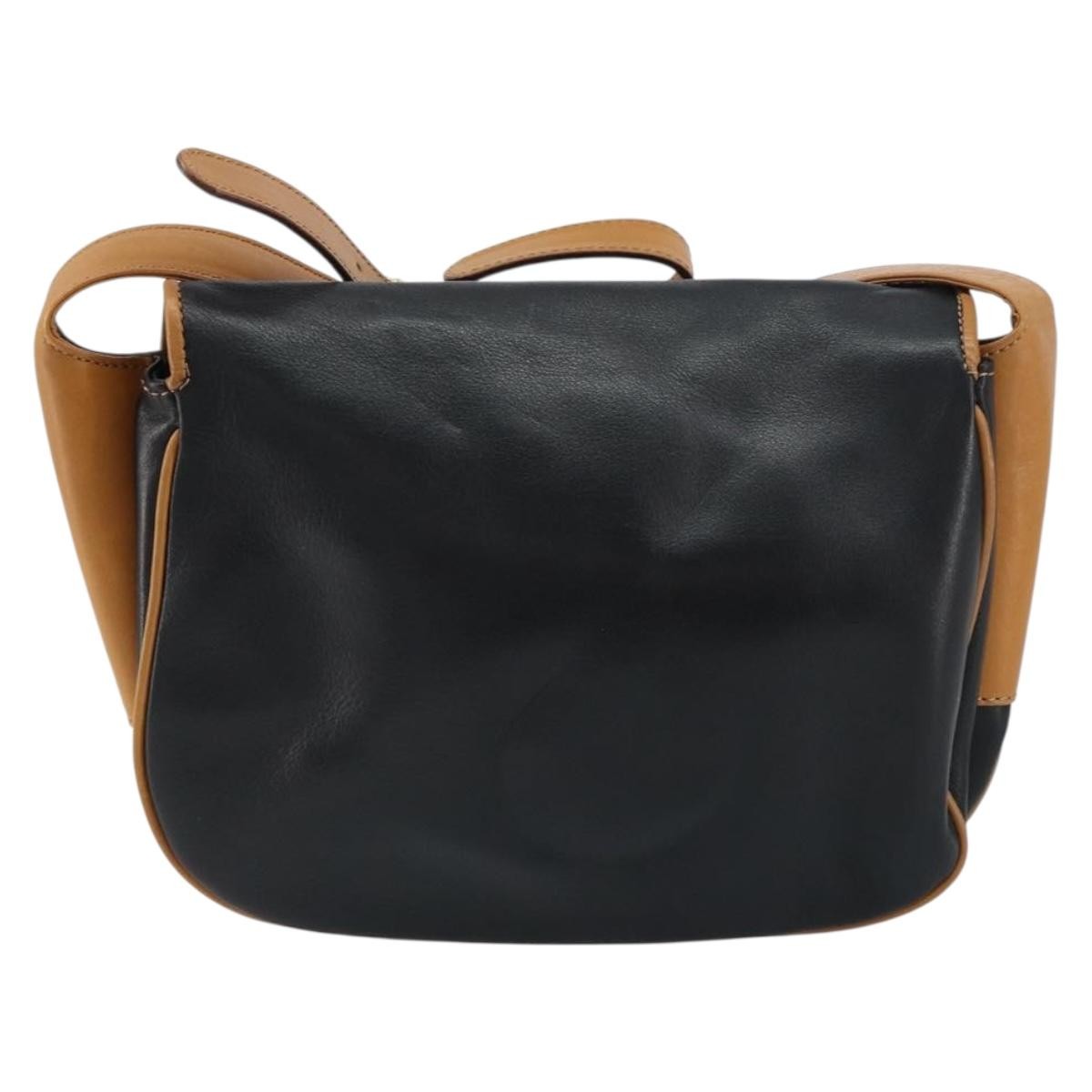 Celine Vintage Shoulder Bag Leather Black Leather Shoulder Bag Bag
