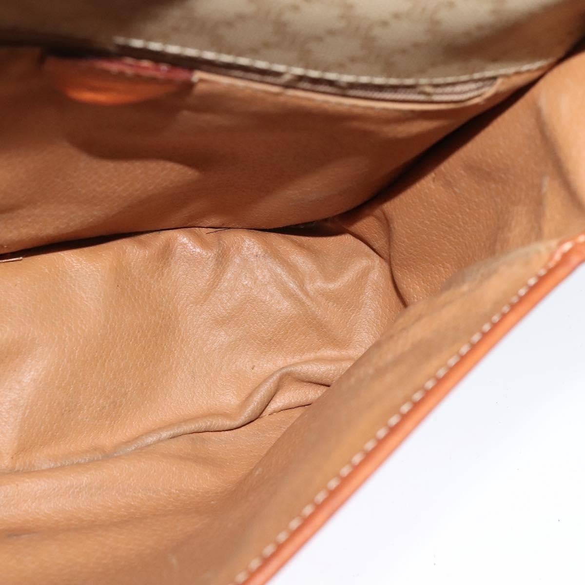 Celine Vintage Macadam Shoulder Bag Canvas And Leather Beige Canvas Shoulder Bag Bag