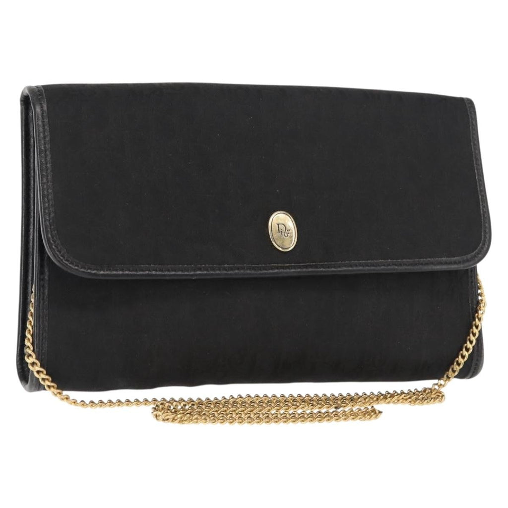 Christian Dior Trotter Shoulder Bag Canvas Black Canvas Shoulder Bag Bag (Pre-Owned)