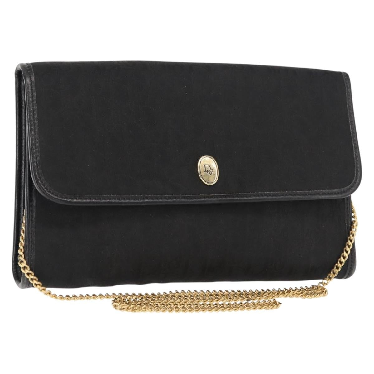 Christian Dior Trotter Shoulder Bag Canvas Black Canvas Shoulder Bag Bag (Pre-Owned)