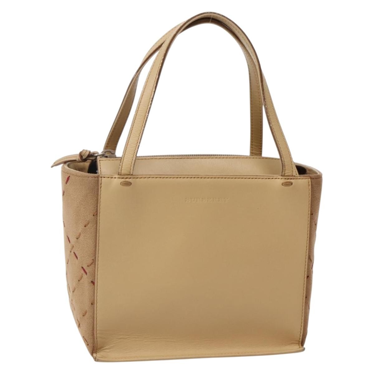 Burberry Vintage Handbag Leather Beige Leather Handbag