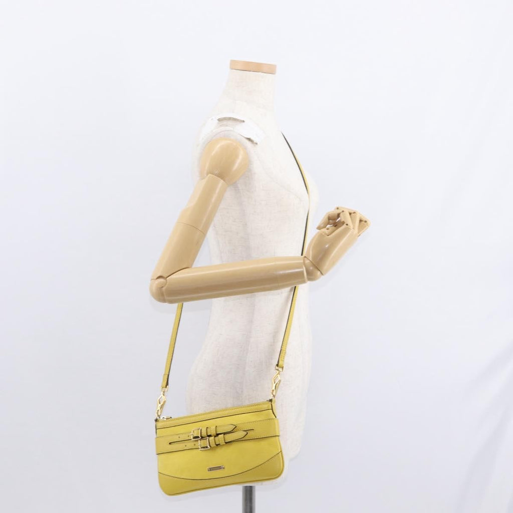 Burberry Vintage Shoulder Bag Leather Yellow Leather Shoulder Bag