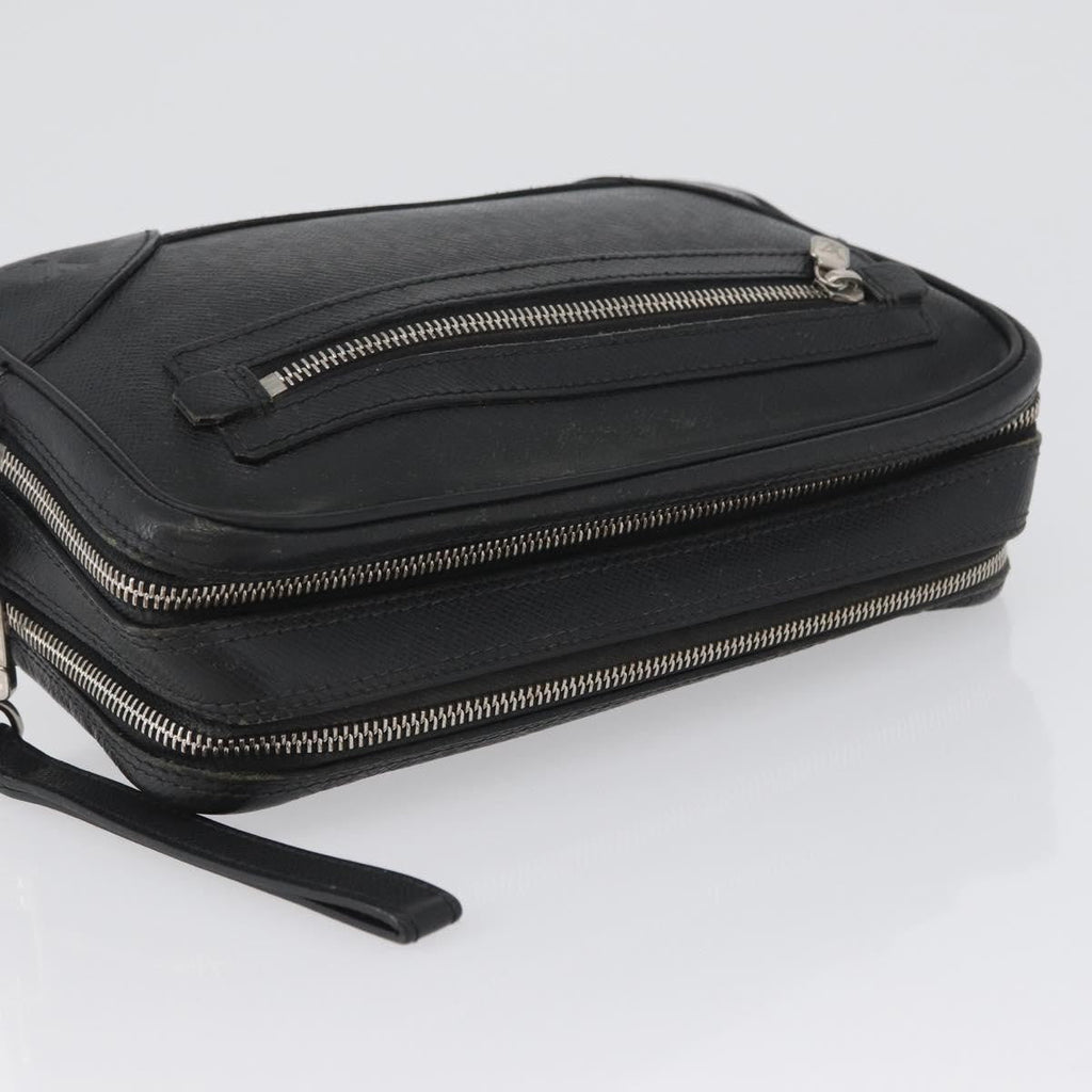Louis Vuitton Pavel Handbag Taiga Leather Black Leather Clutche & Pouche Bag