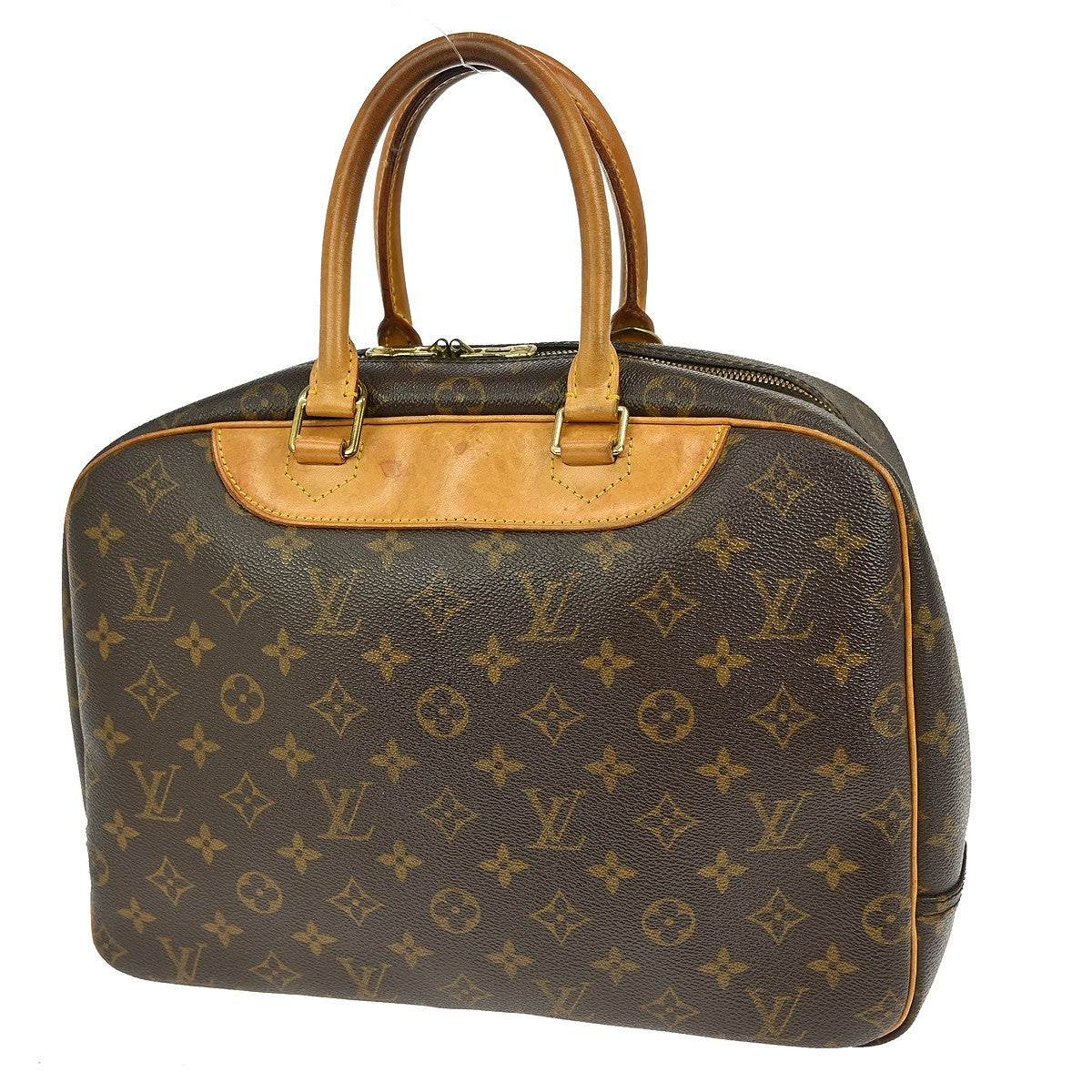 Louis Vuitton Deauville Handbag Monogram Canvas Brown Canvas Handbag