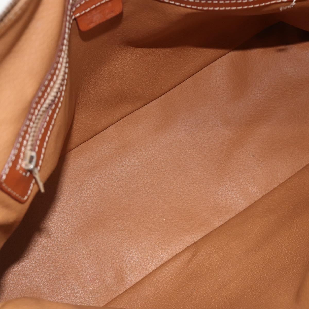 Celine Macadam Handbag Macadam With Leather Brown Canvas Handbag