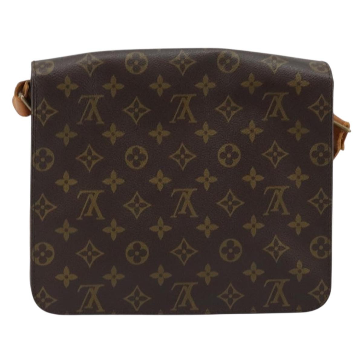 Louis Vuitton Cartouchiere Handbag Monogram Canvas Brown Canvas Shoulder Bag