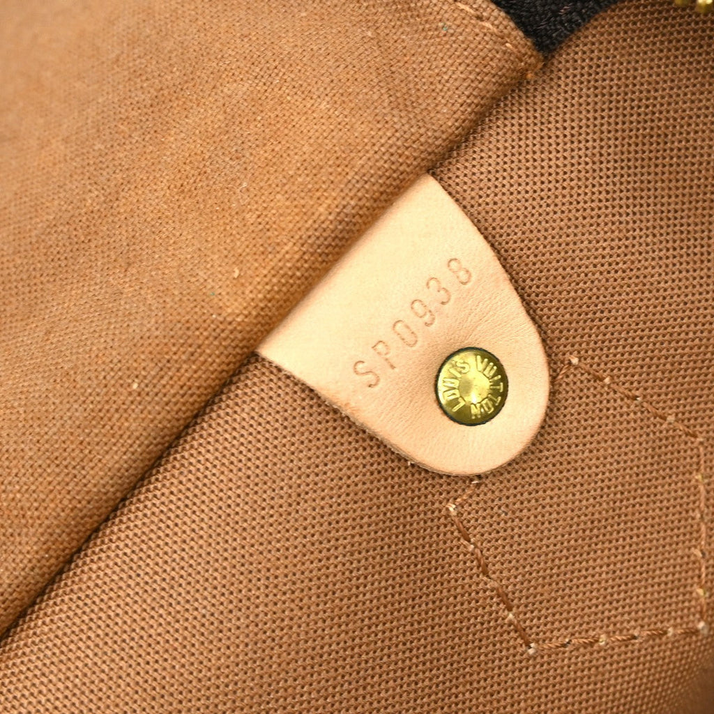 Louis Vuitton Speedy Handbag Monogram Canvas Brown Canvas,Leather Handbag