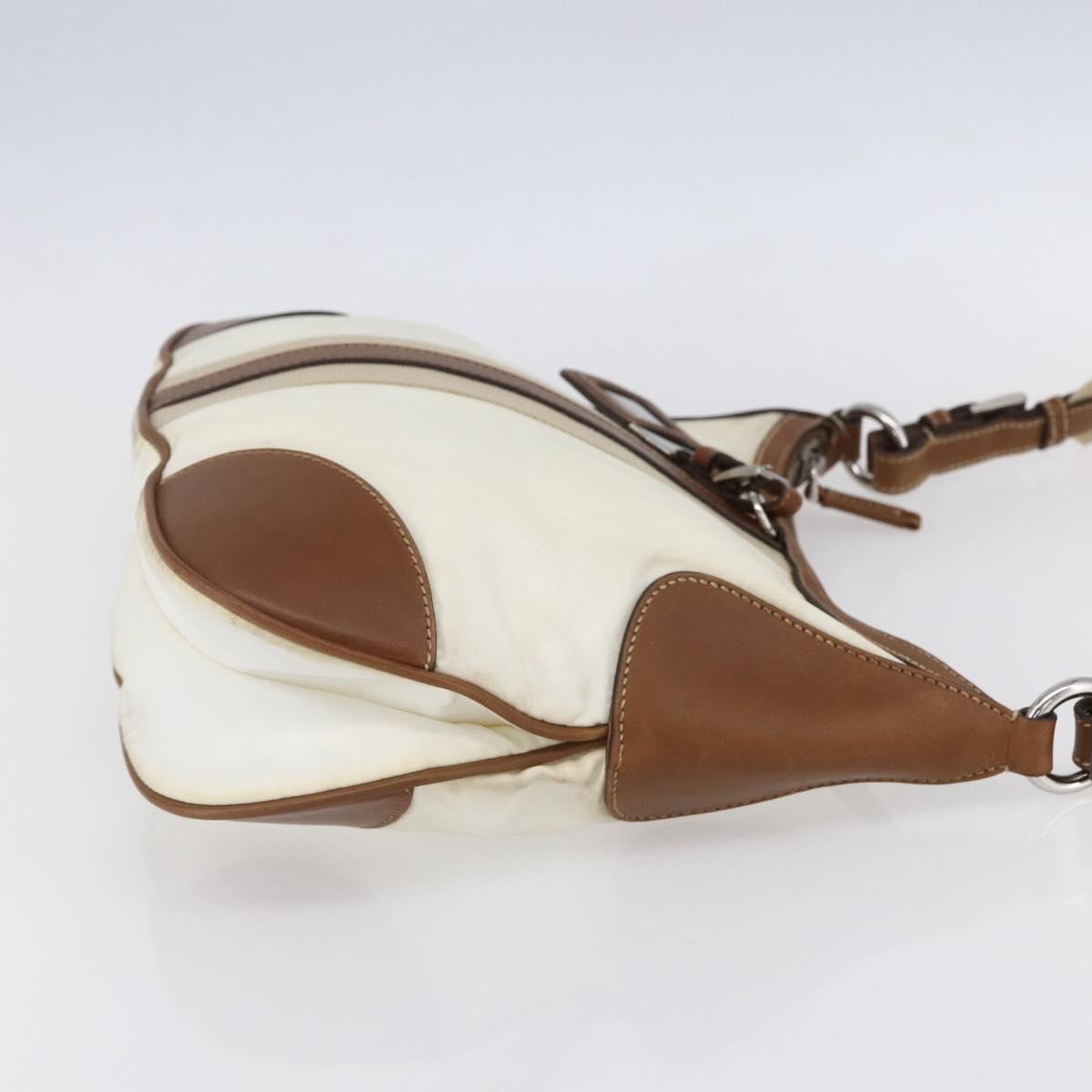 Prada Vintage Shoulder Bag Nylon And Leather Beige Nylon Shoulder Bag Bag