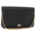Christian Dior Vintage Shoulder Bag Leather Black Leather Shoulder Bag Bag (Pre-Owned)