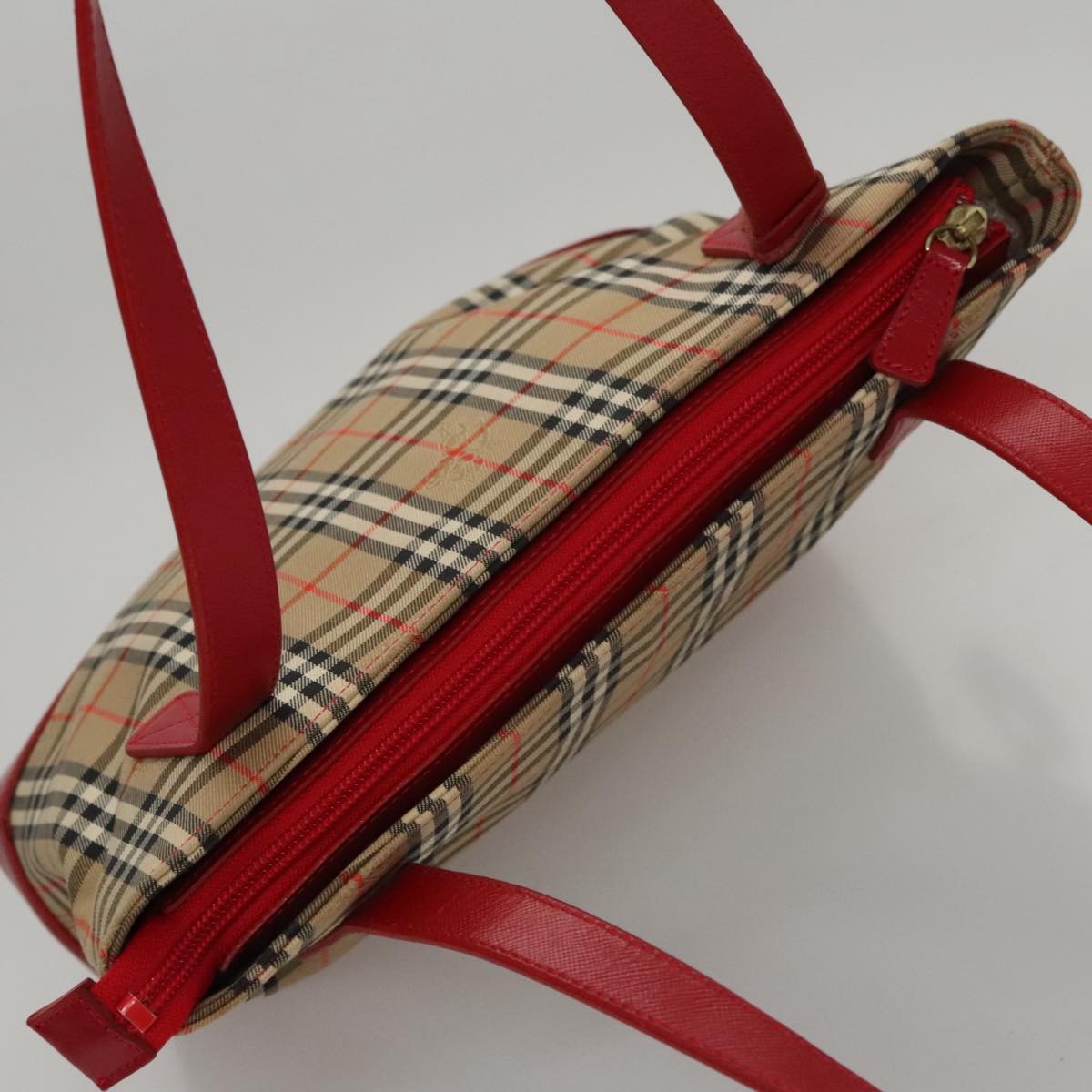 Burberry Nova Check Tote Canvas And Leather Beige Canvas Tote Bag