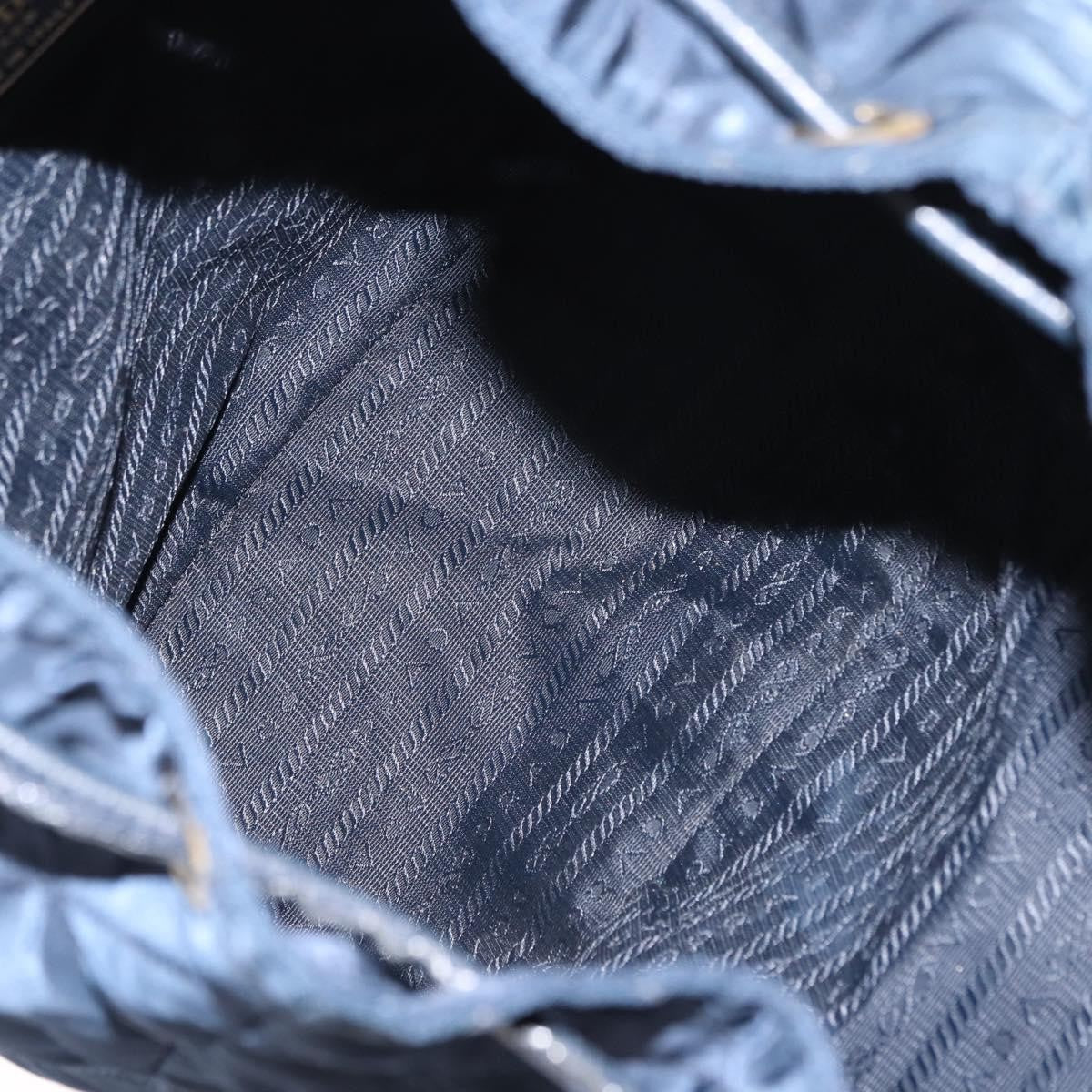 Prada Buckle Backpack Quilted Tessuto Navy Nylon Backpack Bag