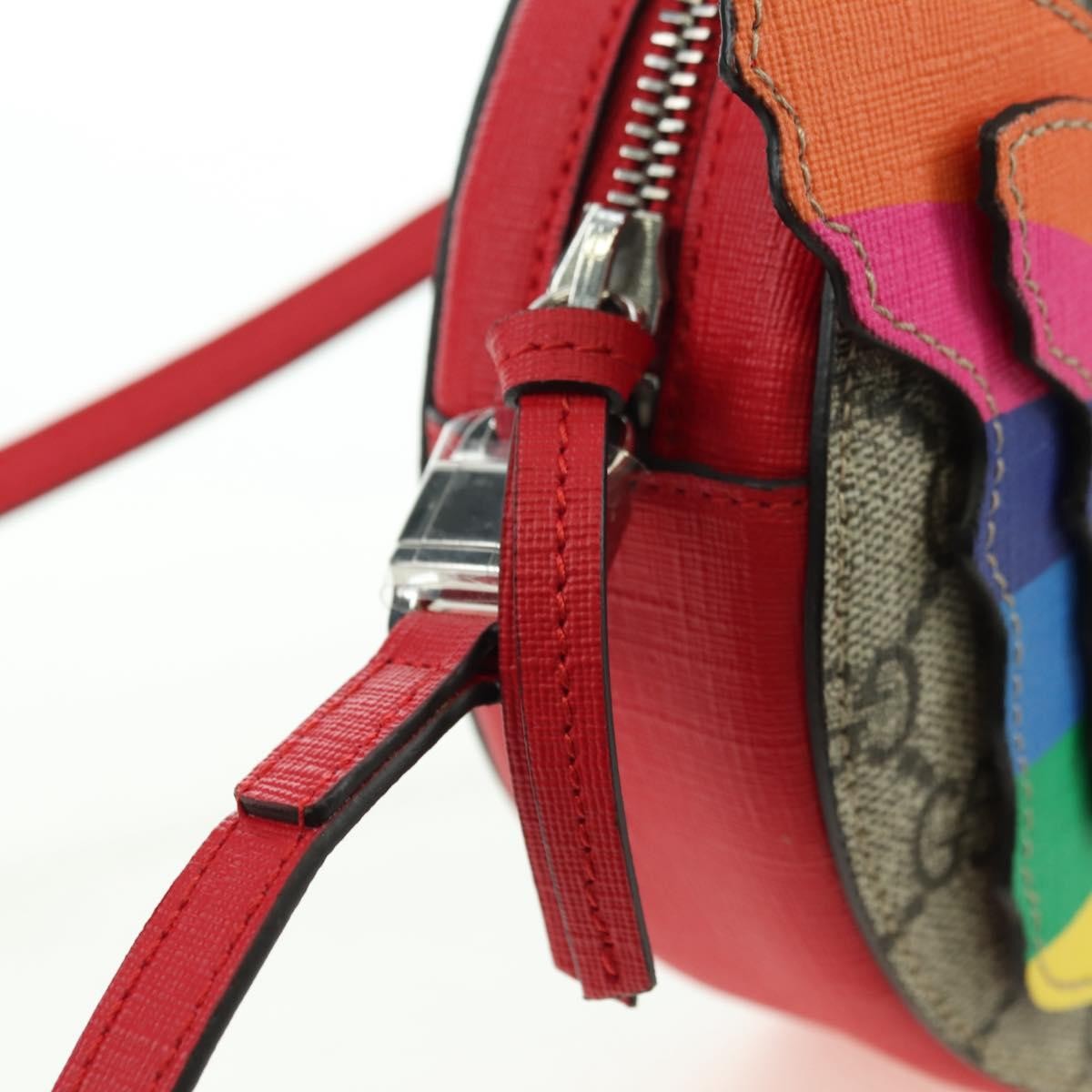 Gucci Kids Gg Supreme Rainbow Butterfly Shoulder Bag Gg Canvas Beige Pvc Shoulder Bag Bag (Pre-Owned)