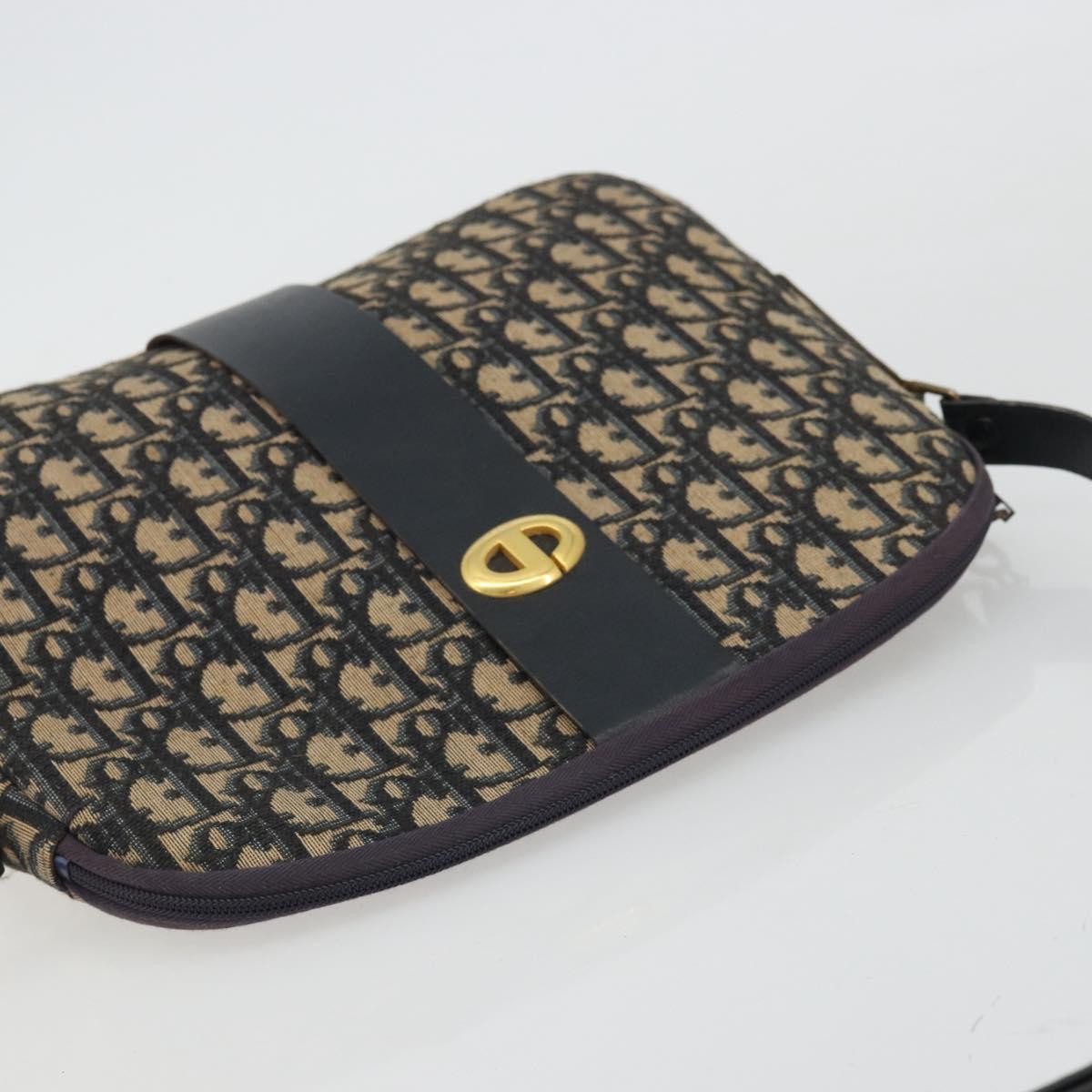 Christian Dior Trotter Shoulder Bag Canvas Navy Canvas Shoulder Bag Bag (Pre-Owned)