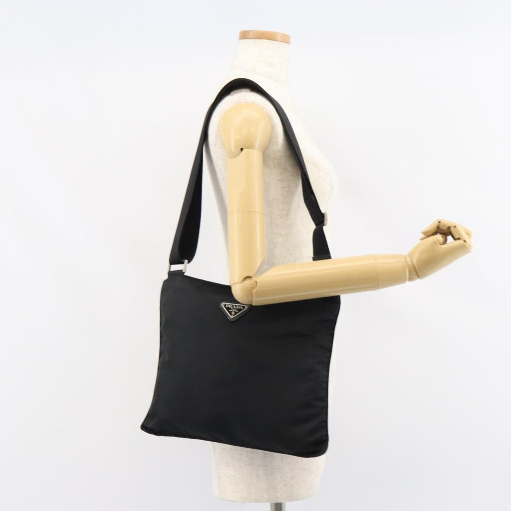 Prada Flat Messenger Bag Tessuto Black Nylon Shoulder Bag Bag