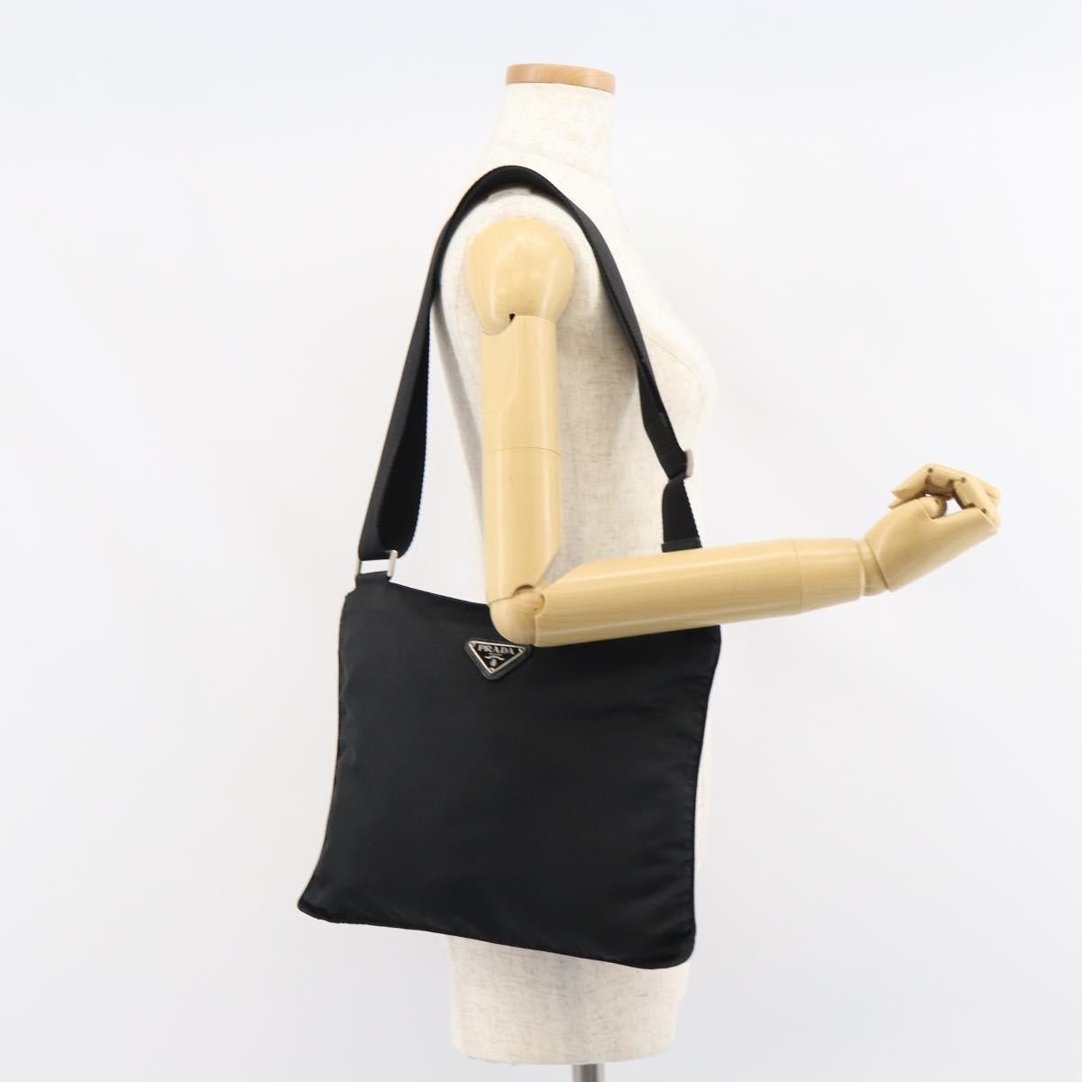 Prada Flat Messenger Bag Tessuto Black Nylon Shoulder Bag Bag