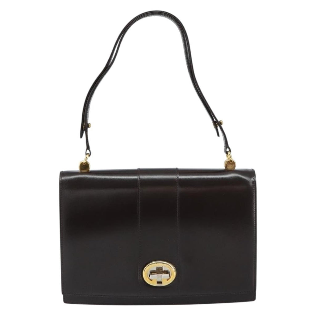 Gucci Vintage Shoulder Bag Leather Brown Leather Shoulder Bag Bag (Pre-Owned)