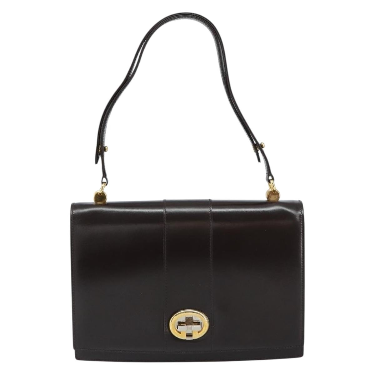 Gucci Vintage Shoulder Bag Leather Brown Leather Shoulder Bag Bag (Pre-Owned)
