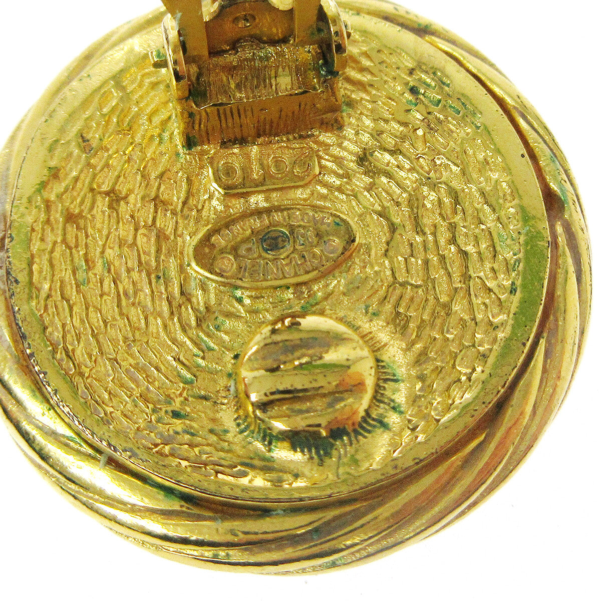 Chanel Cc Button Clip-On Earrings Metal Gold Gold_Plated Earrings Jewelry