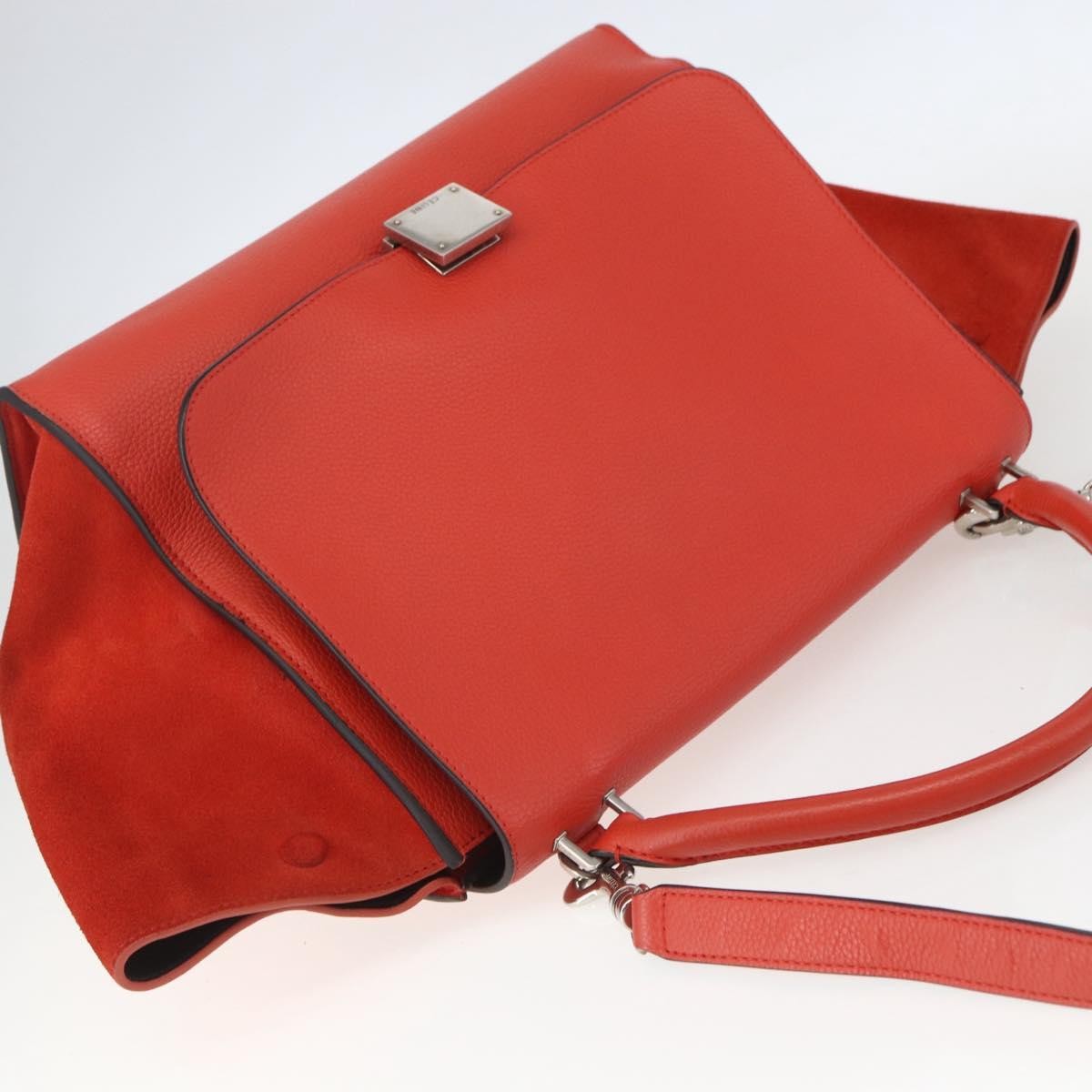 Celine Trapeze Bag Leather Red Leather Handbag