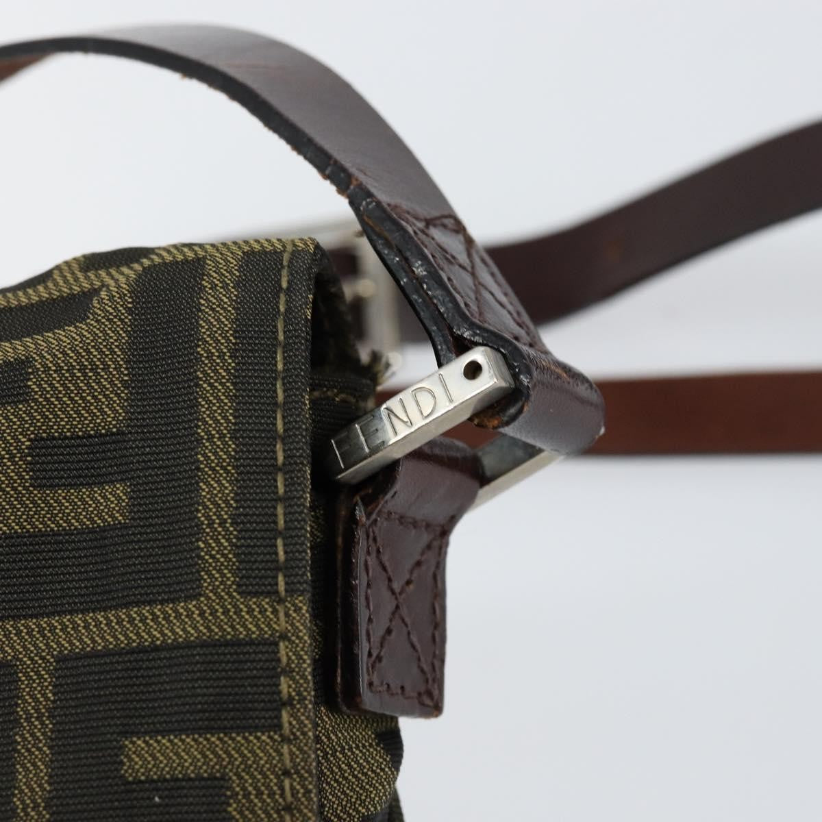 Fendi Flat Messenger Bag Zucca Canvas Brown Canvas Shoulder Bag Bag