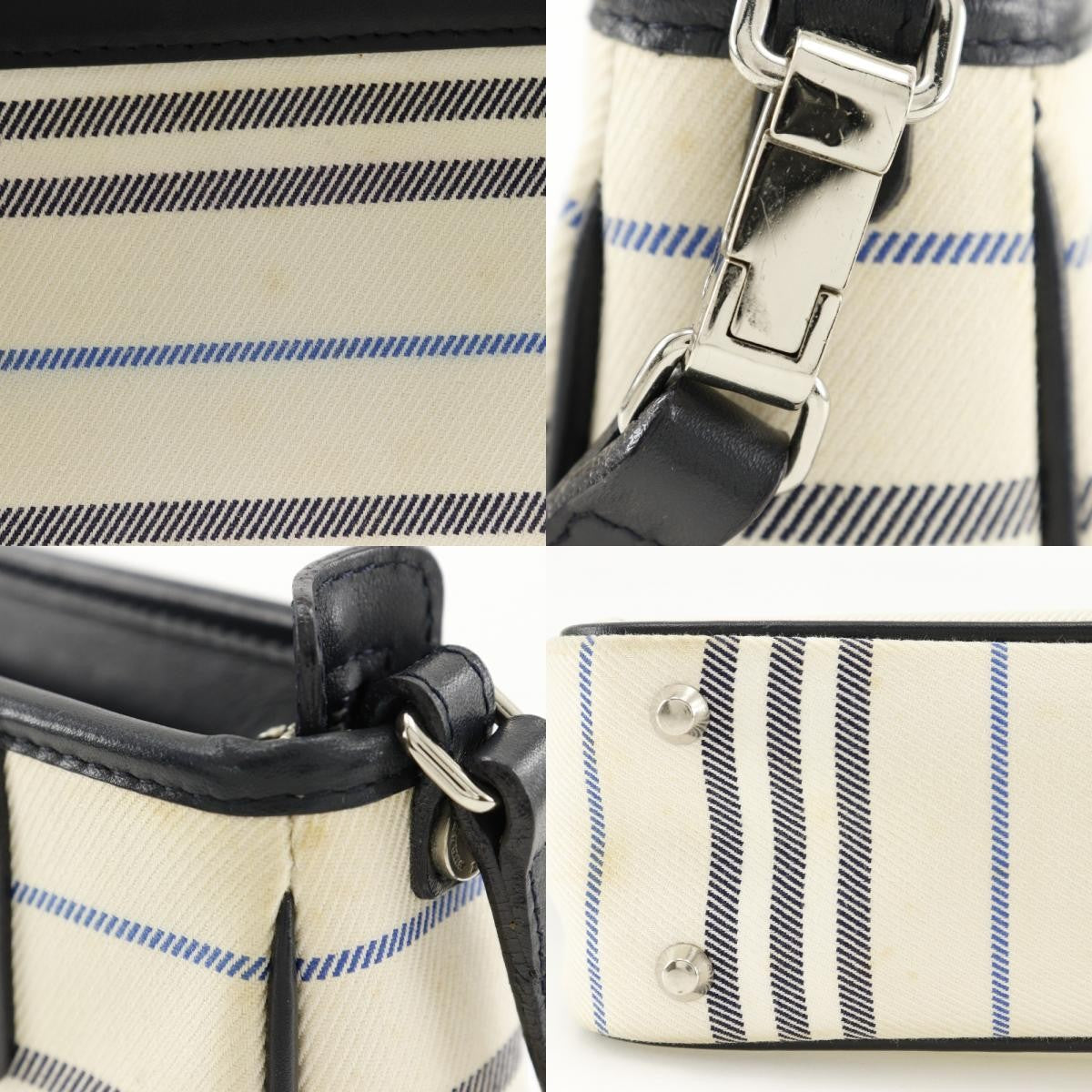 Burberry Vintage Shoulder Bag Canvas Beige Canvas Shoulder Bag