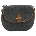 Christian Dior Vintage Honeycomb Flap Crossbody Bag Canvas And Leather Black Canvas Shoulder Bag Bag (Pre-Owned)