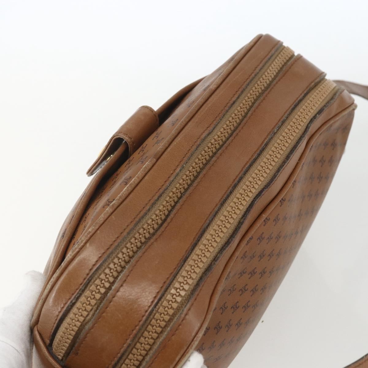 Celine Vintage Macadam Shoulder Bag Canvas And Leather Brown Canvas Shoulder Bag Bag