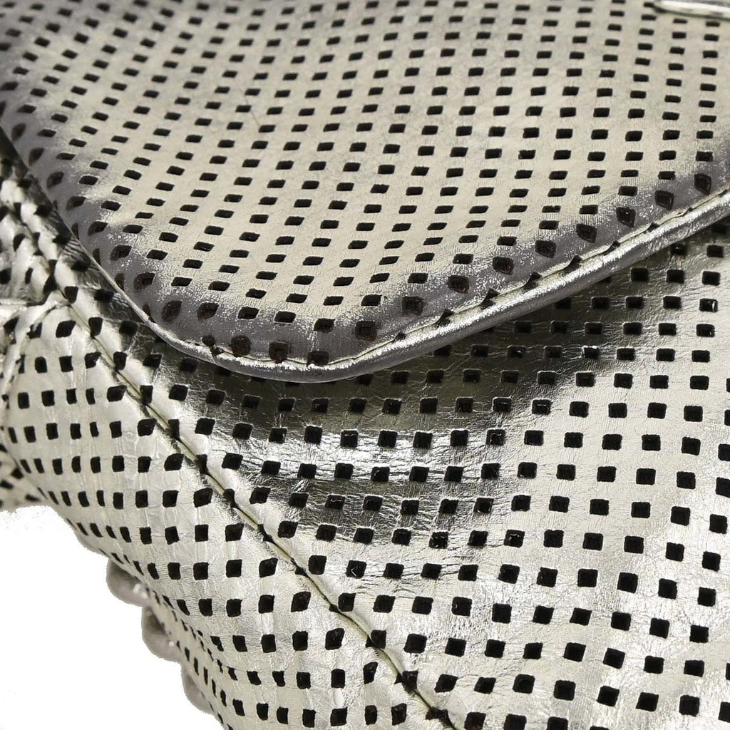 Chanel Chain Flap Bag Quilted Leather Silver Leather Shoulder Bag Bag