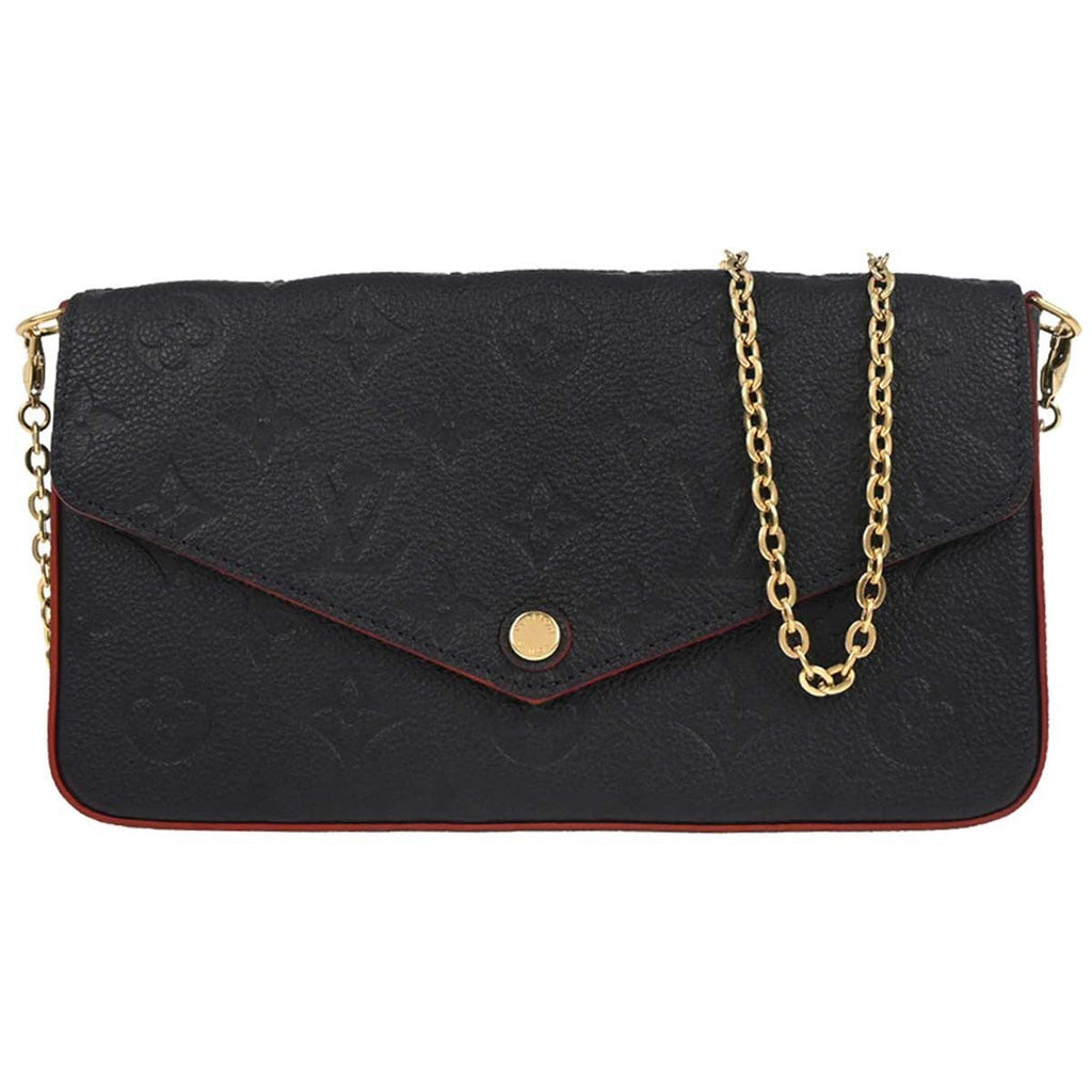 Louis Vuitton Felicie Pochette Monogram Empreinte Leather Navy Leather Clutche & Pouche Bag