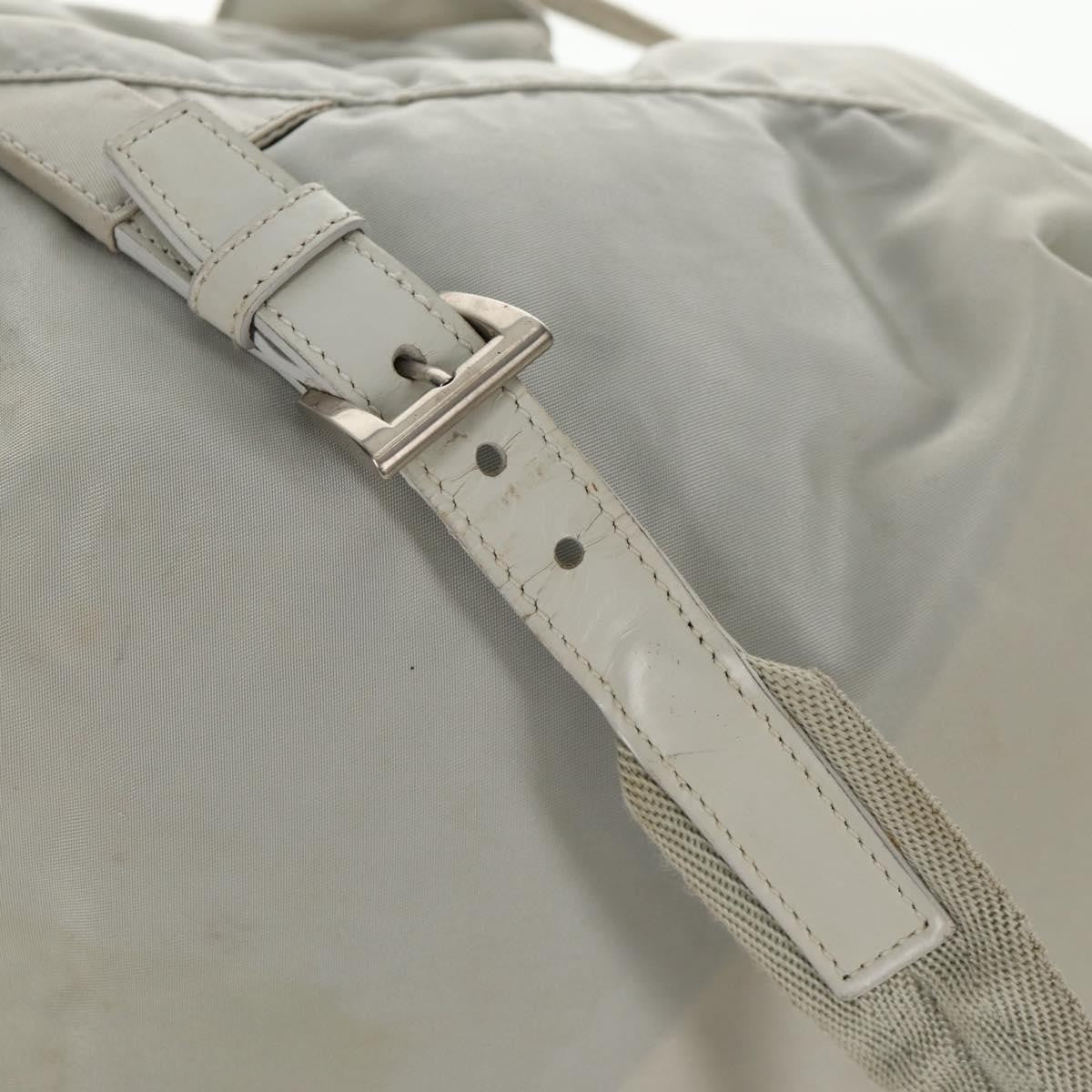 Prada Double Pocket Backpack Chain Shoulder Bag Re-Nylon Gray Nylon Backpack Bag