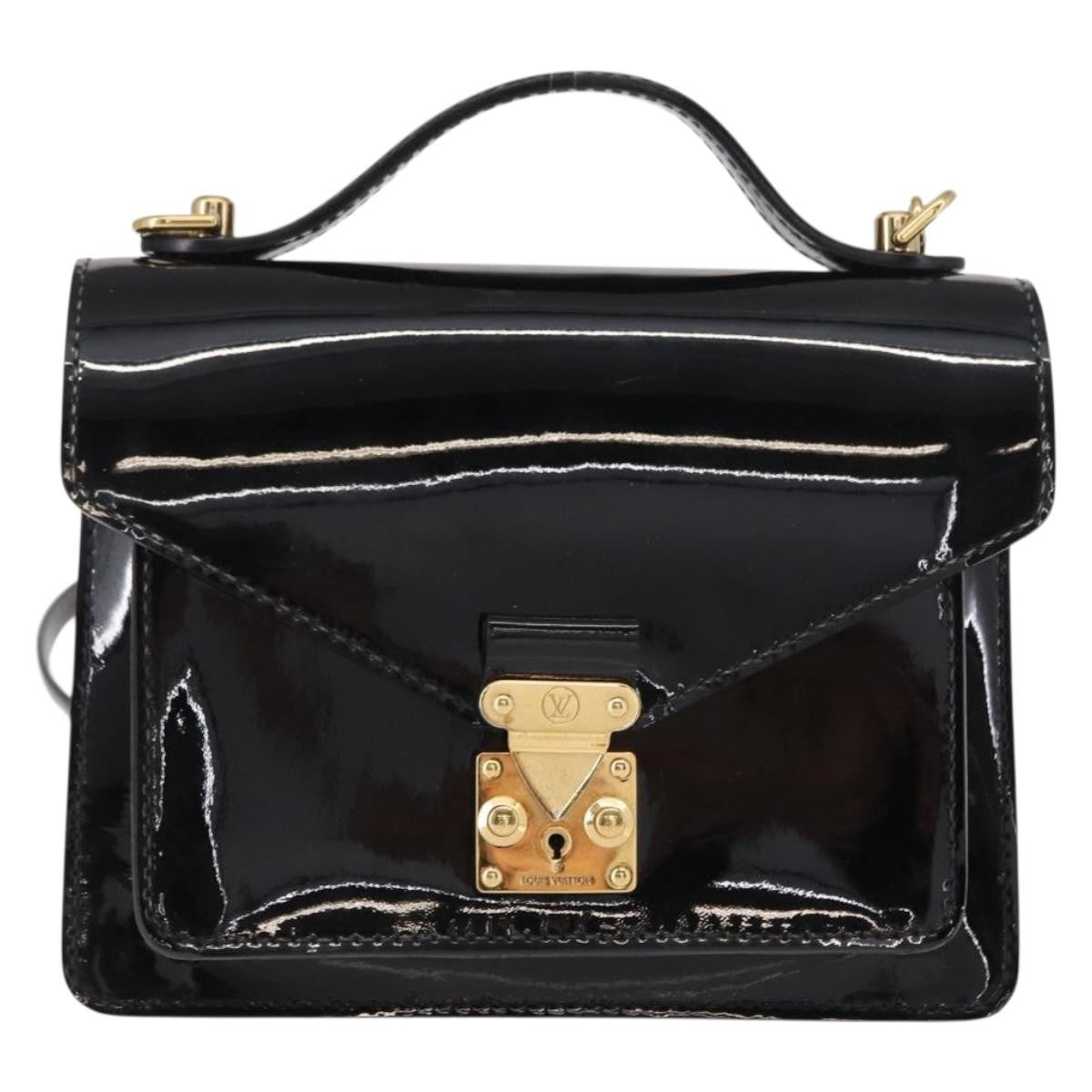 Louis Vuitton Monceau Handbag Vernis Black Patent_Leather Handbag