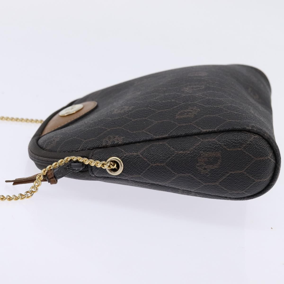 Christian Dior Vintage Honeycomb Chain Canvas Black Canvas Shoulder Bag Bag (Pre-Owned)