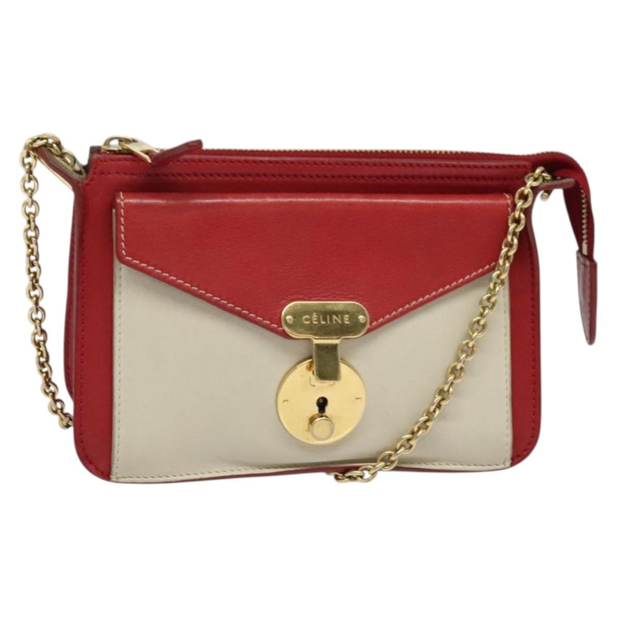 Celine Shoulder Bag Leather Red Leather Shoulder Bag Bag