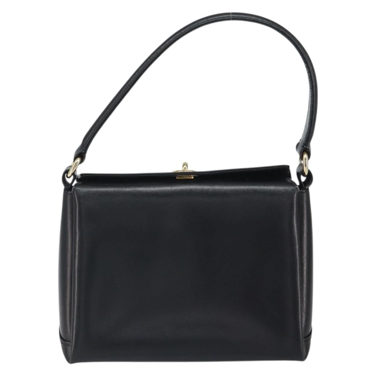 Gucci Vintage Handbag Leather Black Leather Handbag (Pre-Owned)