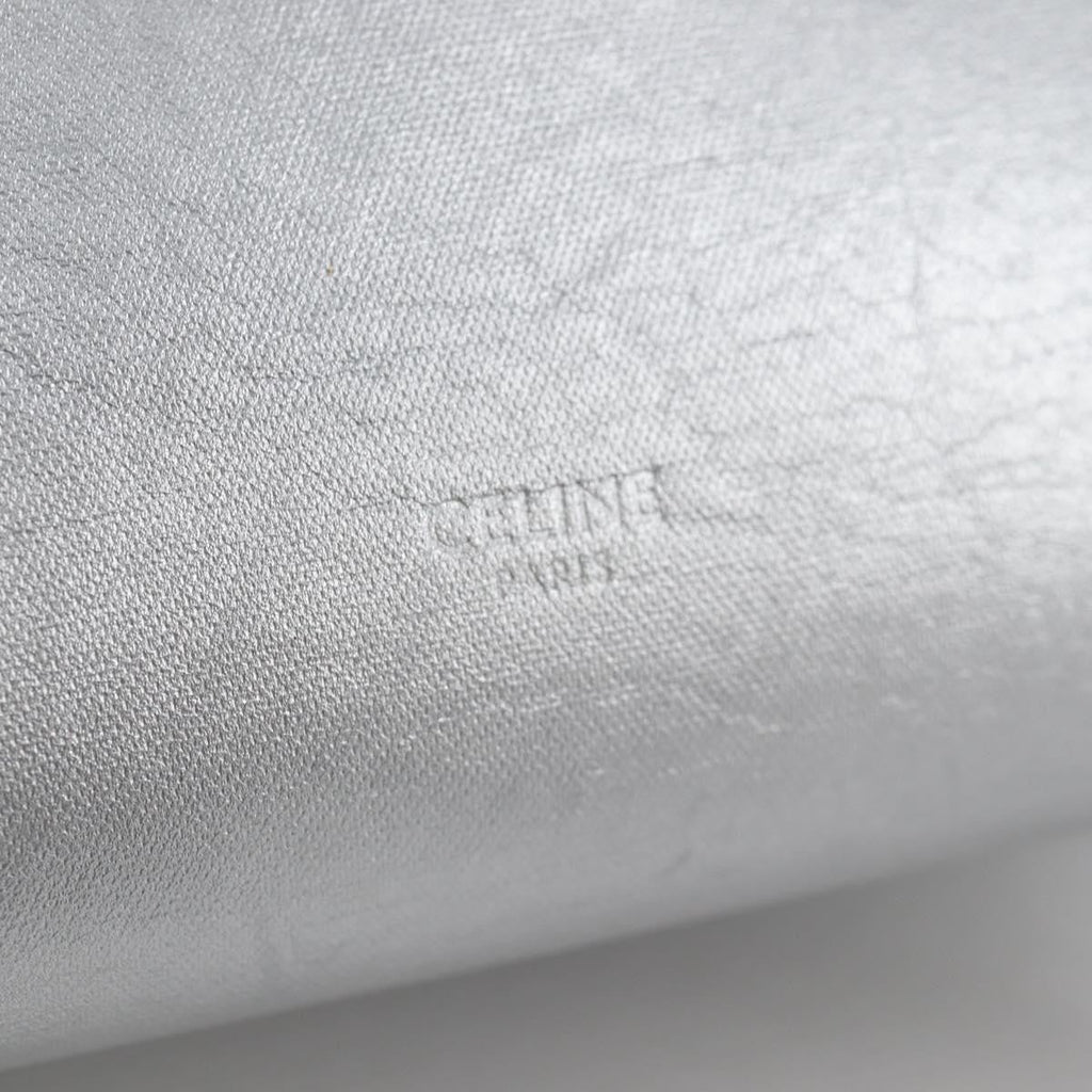 Celine Belt Bag Textured Leather Silver Leather Handbag