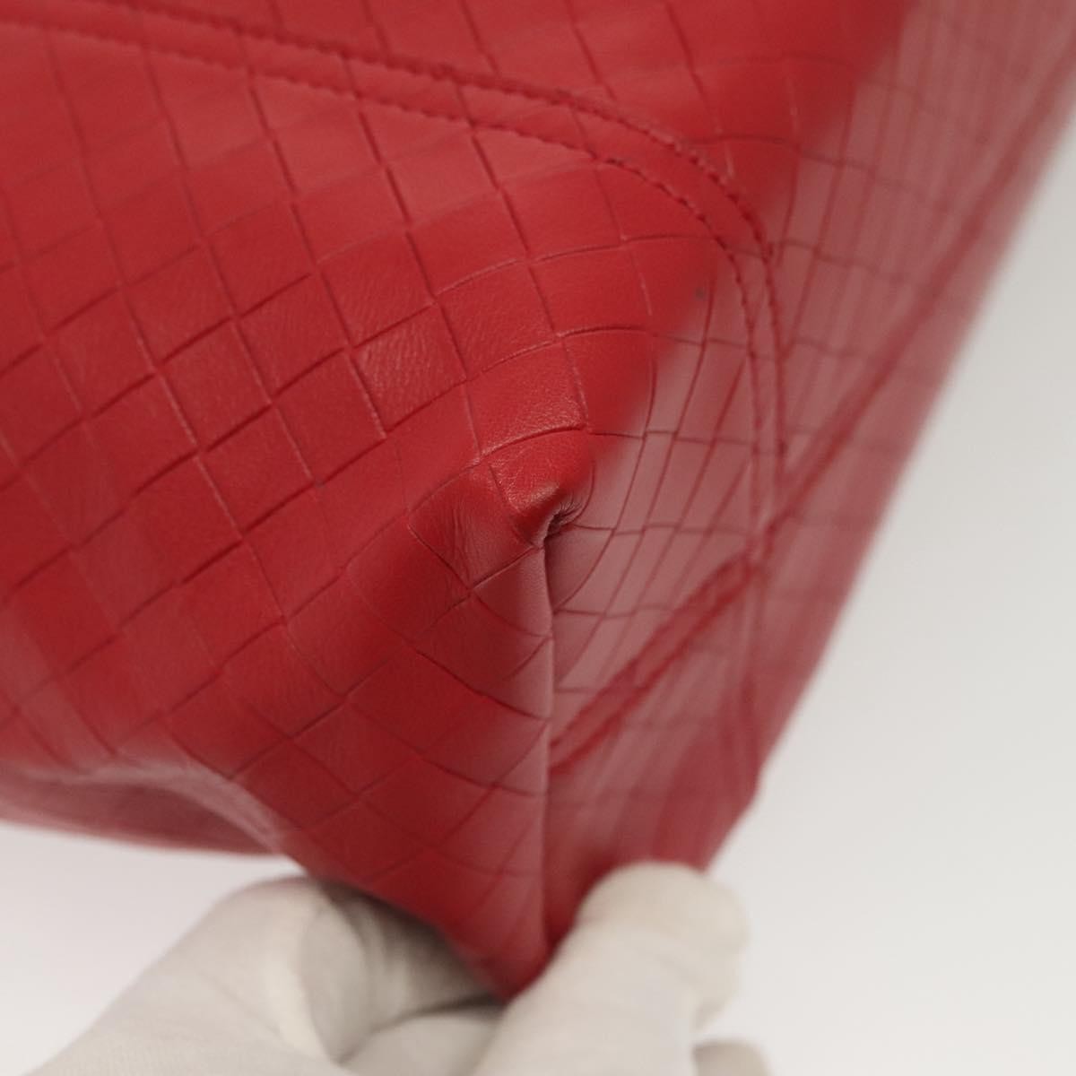 Bottega Veneta Intrecciomirage Tote Leather Red Leather Tote Bag Bag